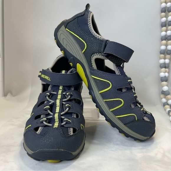 Merrell's ML-B H20 Hiker Sandals Size 7W Textile/Leather Upper Blue/Green - Picture 3 of 11